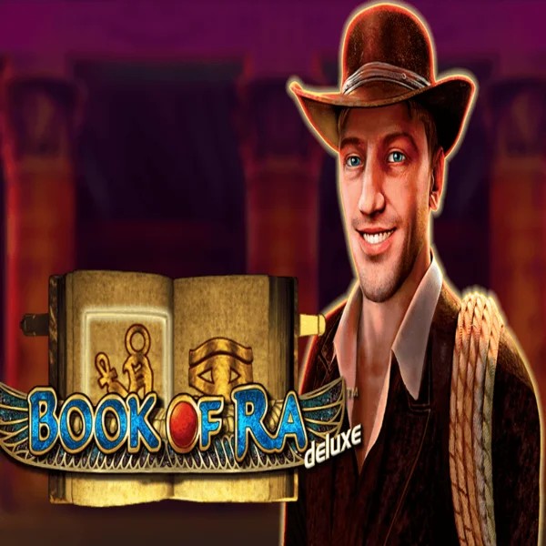 Slots logo of Book of Ra Deluxe from Novomatic at Slotoro Casino