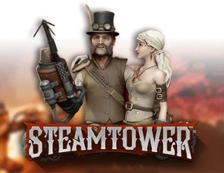 Slots logo of Steam Tower Slot from NetEnt at Slotoro Casino